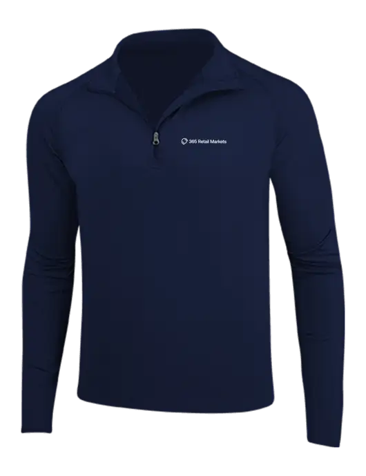 Navy Sport Wick Stretch 1/4 Zip Pullover w/365 Logo