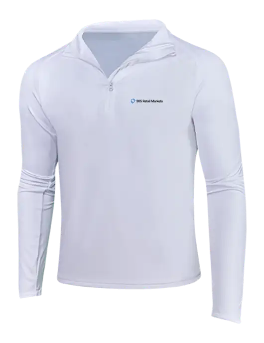 White Sport Wick Stretch 1/4 Zip Pullover w/365 Logo