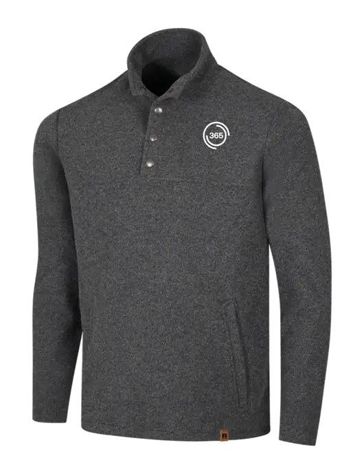 Russell Outdoors Dark Grey Heather Basin Snap Pullover w/365 Icon Logo