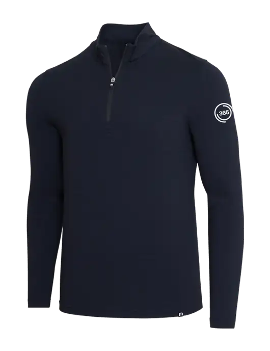 TravisMathew Black Crestview 1/4 Zip w/365 Icon Logo