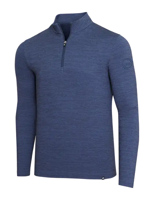 TravisMathew Navy Heather Crestview 1/4 Zip w/365 Icon Logo
