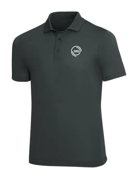 Mercer+Mettle Dark Grey Stretch Jersey Polo w/365 Icon Logo