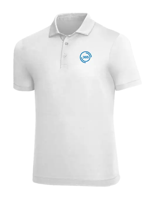 Mercer+Mettle White Stretch Jersey Polo w/365 Icon Logo
