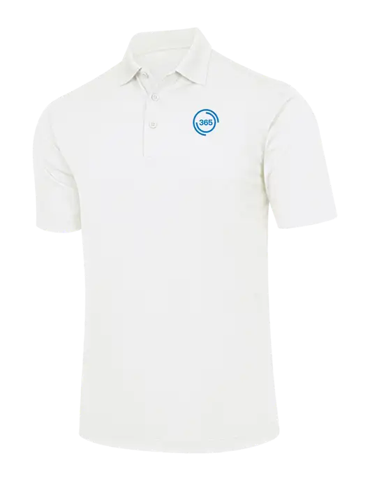 White Micropique Sport-Wick Polo w/365 Icon Logo