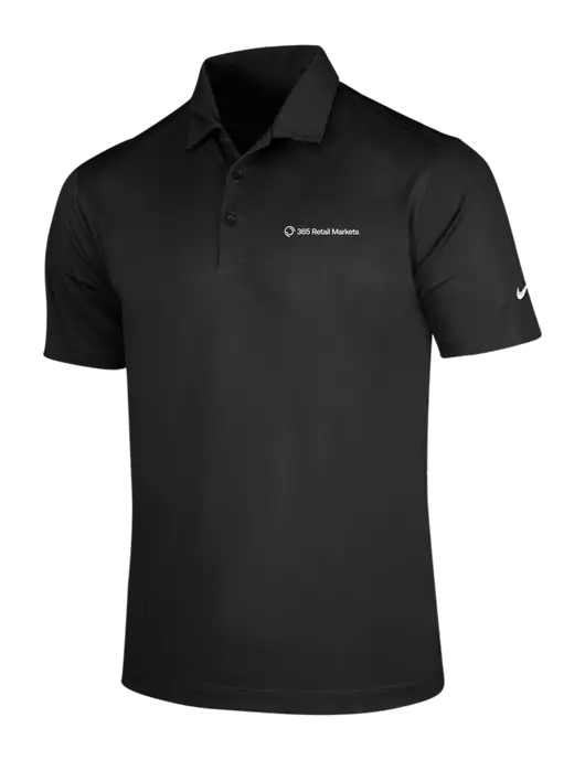 NIKE Black Dri-Fit Vertical Mesh Polo w/365 Logo