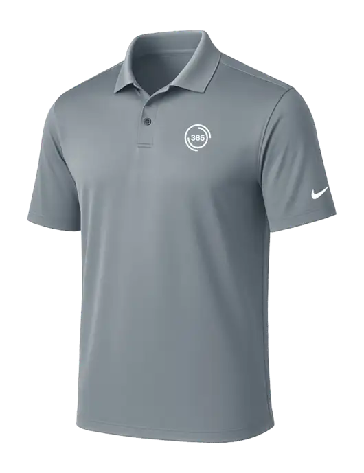 NIKE Medium Grey Victory Solid Polo w/365 Icon Logo