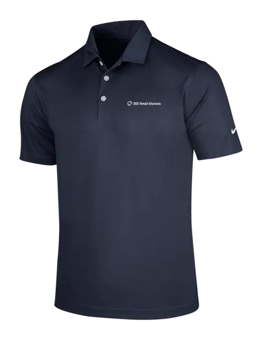 NIKE Dark Navy Dri-Fit Vertical Mesh Polo w/365 Logo