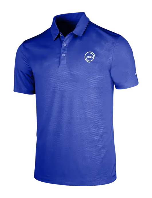 NIKE Dark Royal Dri-Fit Embossed Tri-Blade Polo w/365 Icon Logo