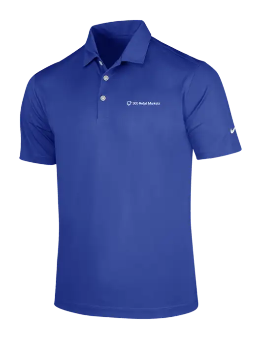 NIKE Dark Royal Dri-Fit Vertical Mesh Polo w/365 Logo
