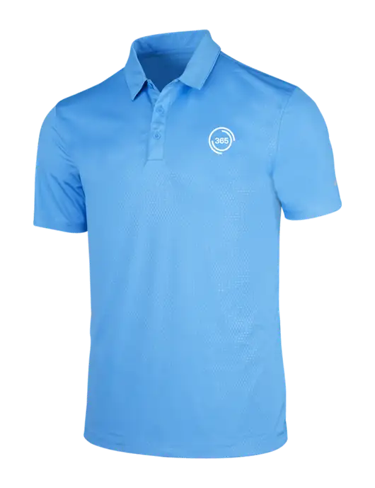 NIKE Light Royal Blue Dri-Fit Embossed Tri-Blade Polo w/365 Icon Logo
