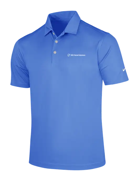 NIKE Light Royal Blue Dri-Fit Vertical Mesh Polo w/365 Logo