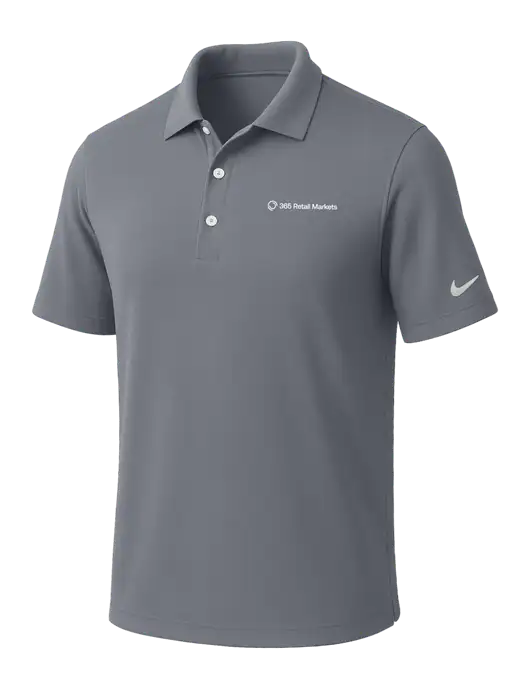 NIKE Medium Grey Dri-Fit Micro Pique Polo w/365 Logo