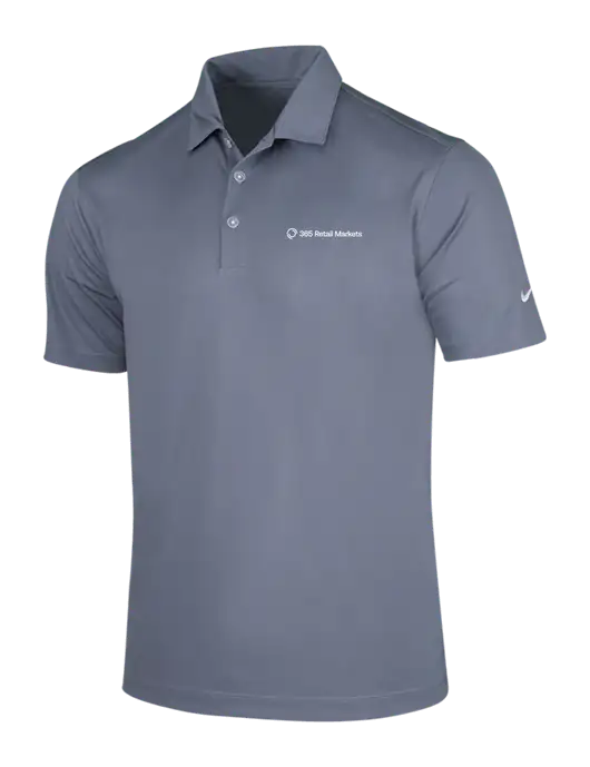 NIKE Medium Grey Dri-Fit Vertical Mesh Polo w/365 Logo