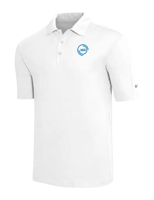 Nike White Tech Sport Dri-FIT Polo w/365 Icon Logo