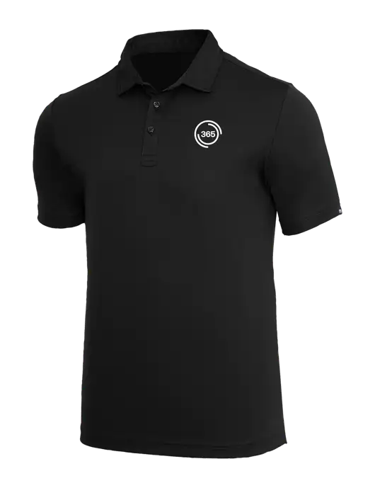 TravisMathew Black Coto Performance Polo w/365 Icon Logo