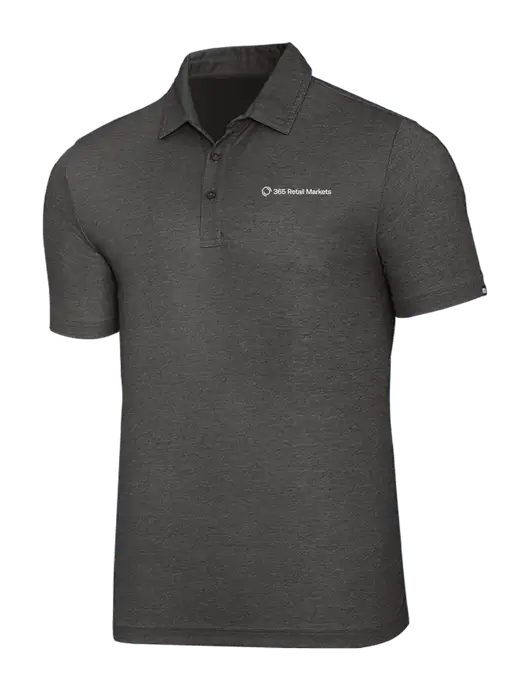 TravisMathew Black Heather Oceanside Polo w/365 Logo