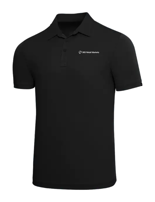 TravisMathew Black Solid Oceanside Polo w/365 Logo