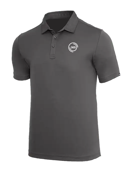 TravisMathew Med Dark Grey Coto Performance Polo w/365 Icon Logo