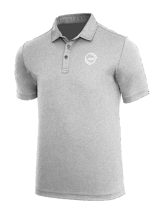 TravisMathew Medium Grey Heather Coto Performance Polo w/365 Icon Logo
