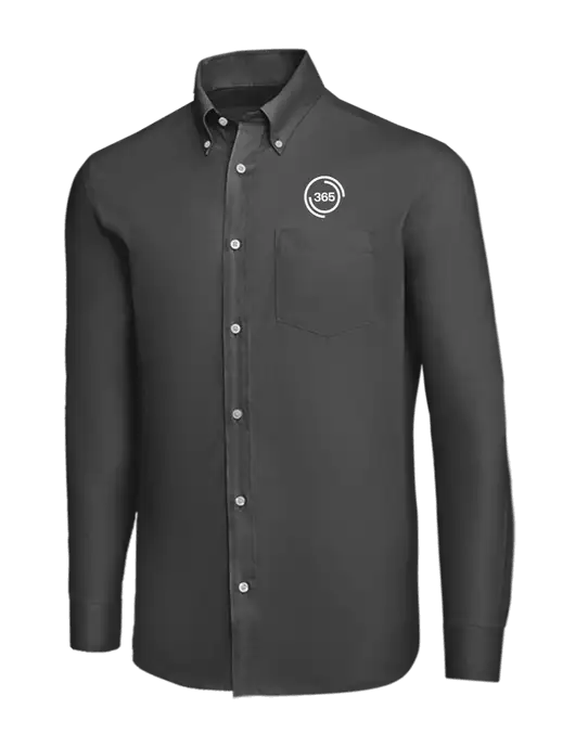 Brooks Brothers Dark Grey Wrinkle-Free Stretch Nailhead Shirt w/365 Icon Logo