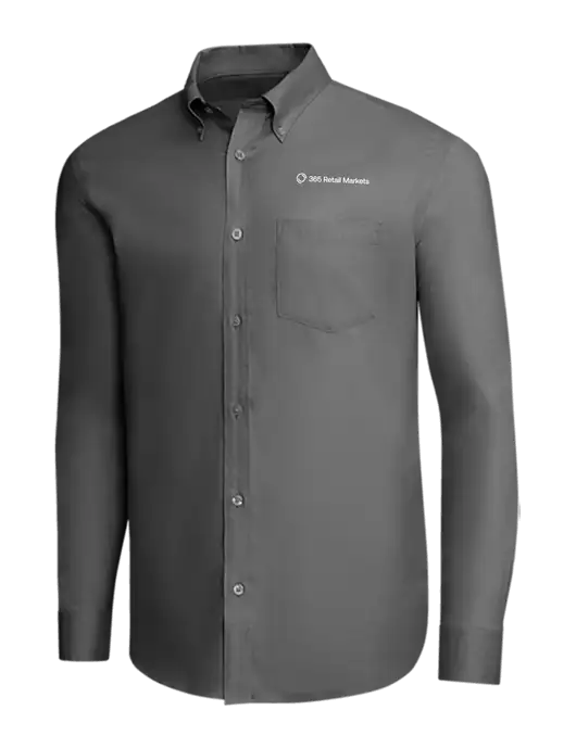 Brooks Brothers Dark Grey Wrinkle-Free Stretch Pinpoint Shirt w/365 Logo