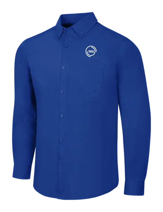 Dark Royal Long Sleeve Carefree Poplin Shirt w/365 Icon Logo