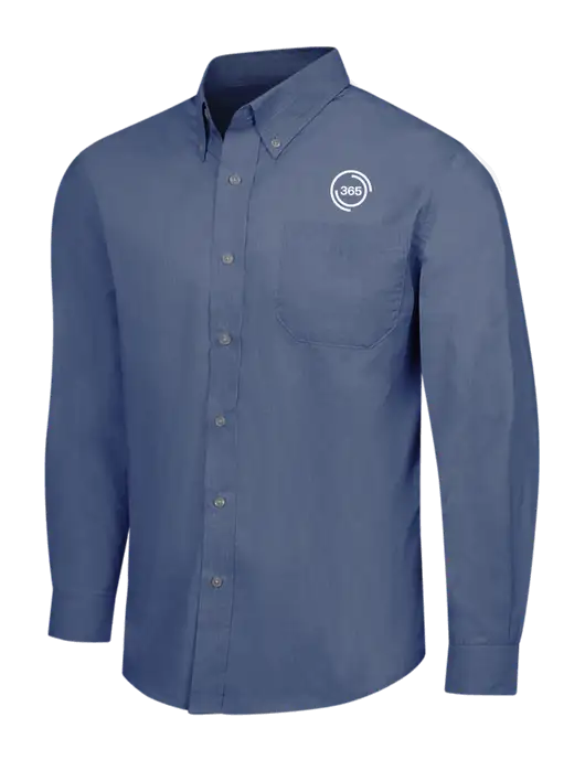Light Navy Crosshatch Easy Care Shirt w/365 Icon Logo