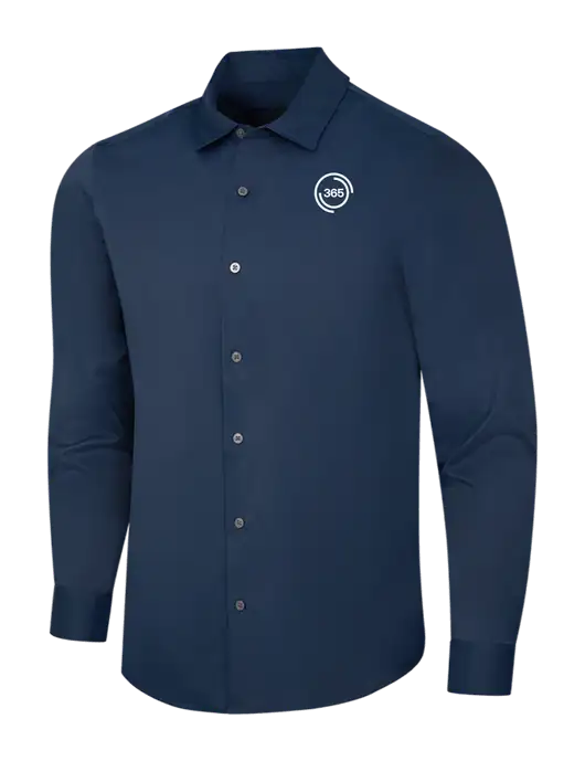 Navy City Stretch Shirt w/365 Icon Logo
