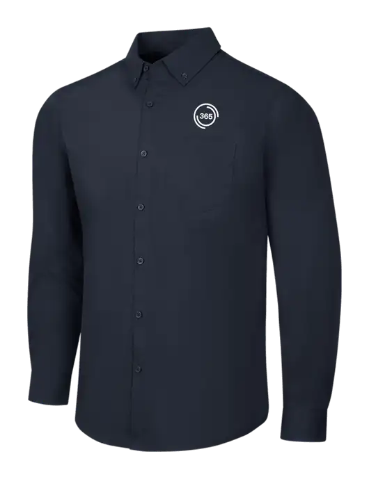 Navy Long Sleeve Carefree Poplin Shirt w/365 Icon Logo
