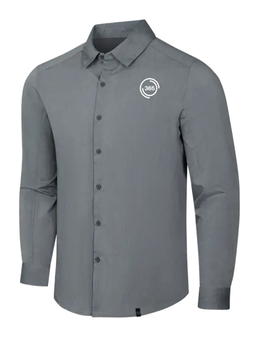 OGIO Medium Grey Heather Commuter Woven Shirt w/365 Icon Logo