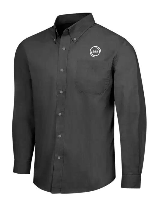 Soft Black Crosshatch Easy Care Shirt w/365 Icon Logo