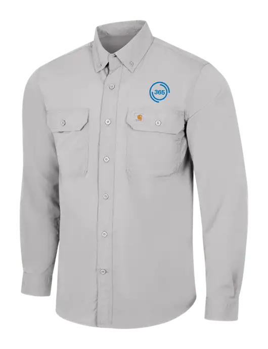 Carhartt Force Light Grey Solid Long Sleeve Shirt w/365 Icon Logo