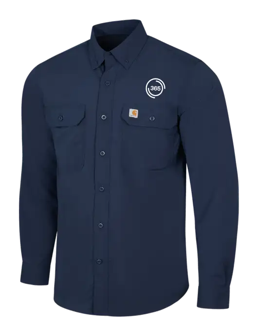 Carhartt Force Navy Long Sleeve Shirt w/365 Icon Logo
