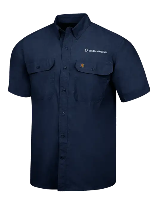 Carhartt Force Navy Solid Short Sleeve Shirt w/365 Logo