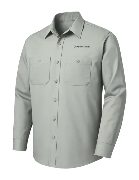 Red Kap Light Grey Long Sleeve Work Shirt w/365 Logo