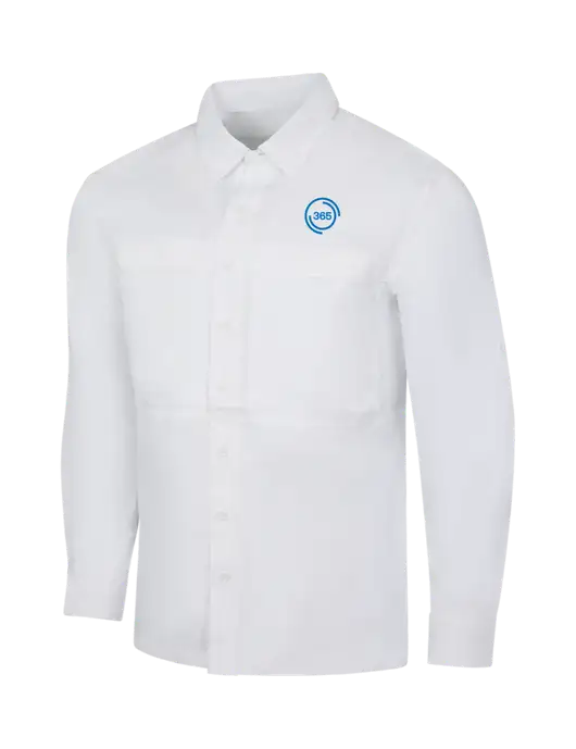 White Long Sleeve UV Daybreak Shirt w/365 Icon Logo