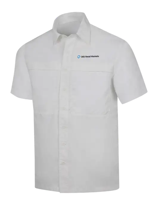 White Short Sleeve UV Daybreak Shirt w/365 Logo