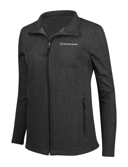 Black Charcoal Heather Womens Core Soft Shell Jacket w/365 Logo