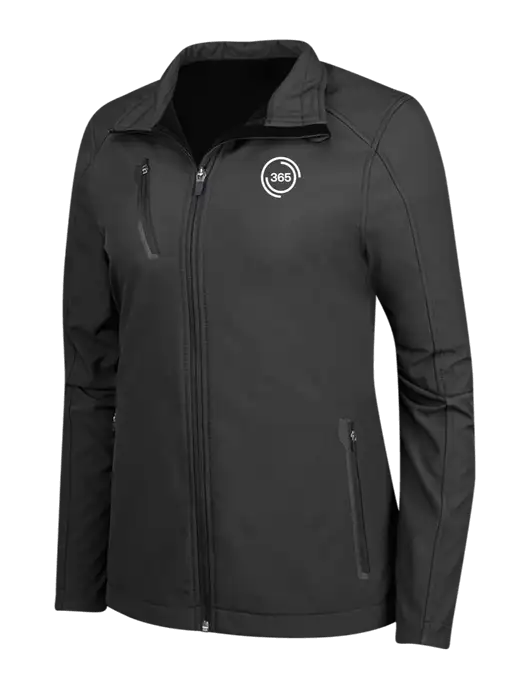 Black Womens Welded Softshell Jacket w/365 Icon Logo