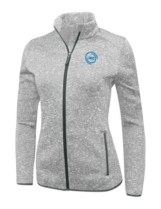Grey Heather Womens Sweater Fleece Jacket w/365 Icon Logo
