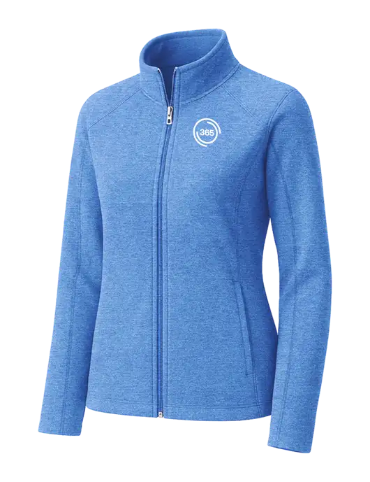 Light Royal Heather Womens Microfleece Full-Zip Jacket w/365 Icon Logo