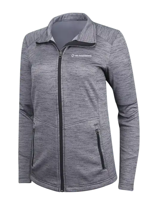 Medium Grey Womens Digi Stripe Fleece Jacket w/365 Logo
