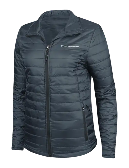 Navy Womens Puffy Packable Jacket w/365 Logo