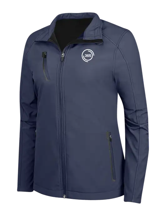 Navy Womens Welded Softshell Jacket w/365 Icon Logo