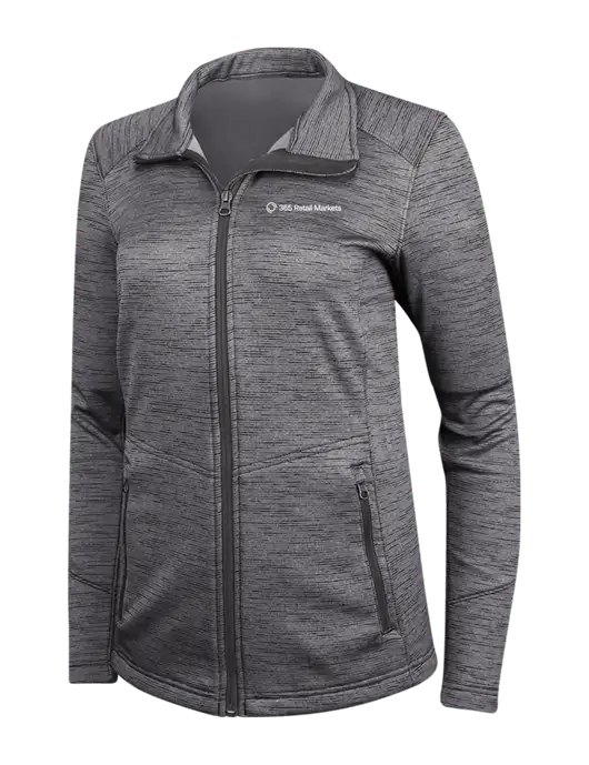 Womens Dark Grey Digi Stripe Fleece Jacket w/365 Logo