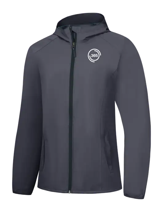 Womens Dark Grey Essential Rain Jacket w/365 Icon Logo