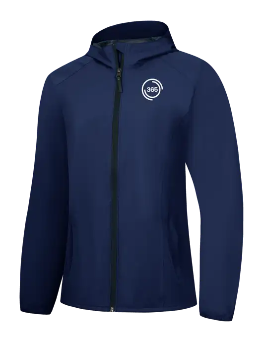 Womens Navy Essential Rain Jacket w/365 Icon Logo