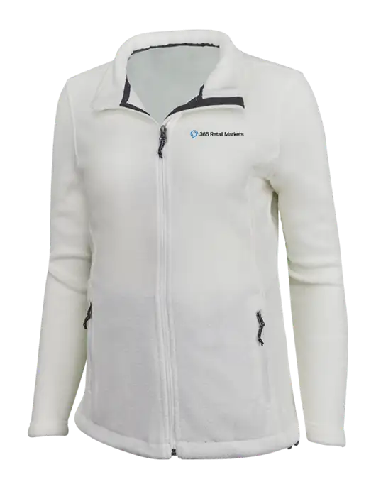 Womens White Fleece Jacket w/365 Logo