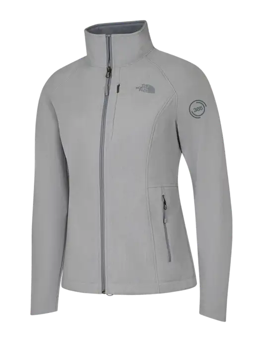North Face Womens Light Grey Heather Apex Barrier Soft Shell Jacket  w/365 Icon Logo