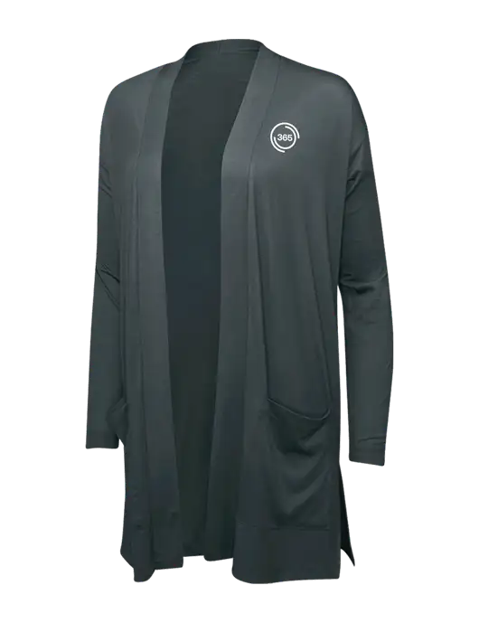 Smoke Grey Womens Concept Long Pocket Cardigan w/365 Icon Logo